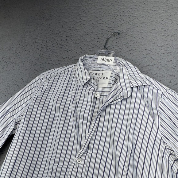 Frank & Eileen Shirt Womens Small White Striped High Low Hem Button Greyson - Picture 7 of 9